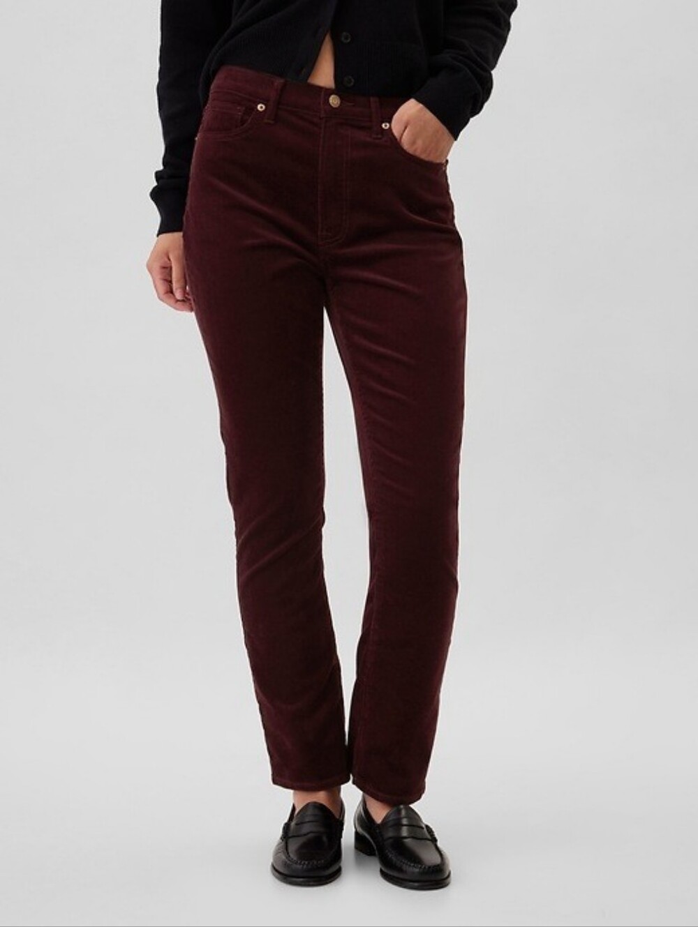 GAP High Rise Corduroy Vintage Slim Pants Maroon NWOT Size 27